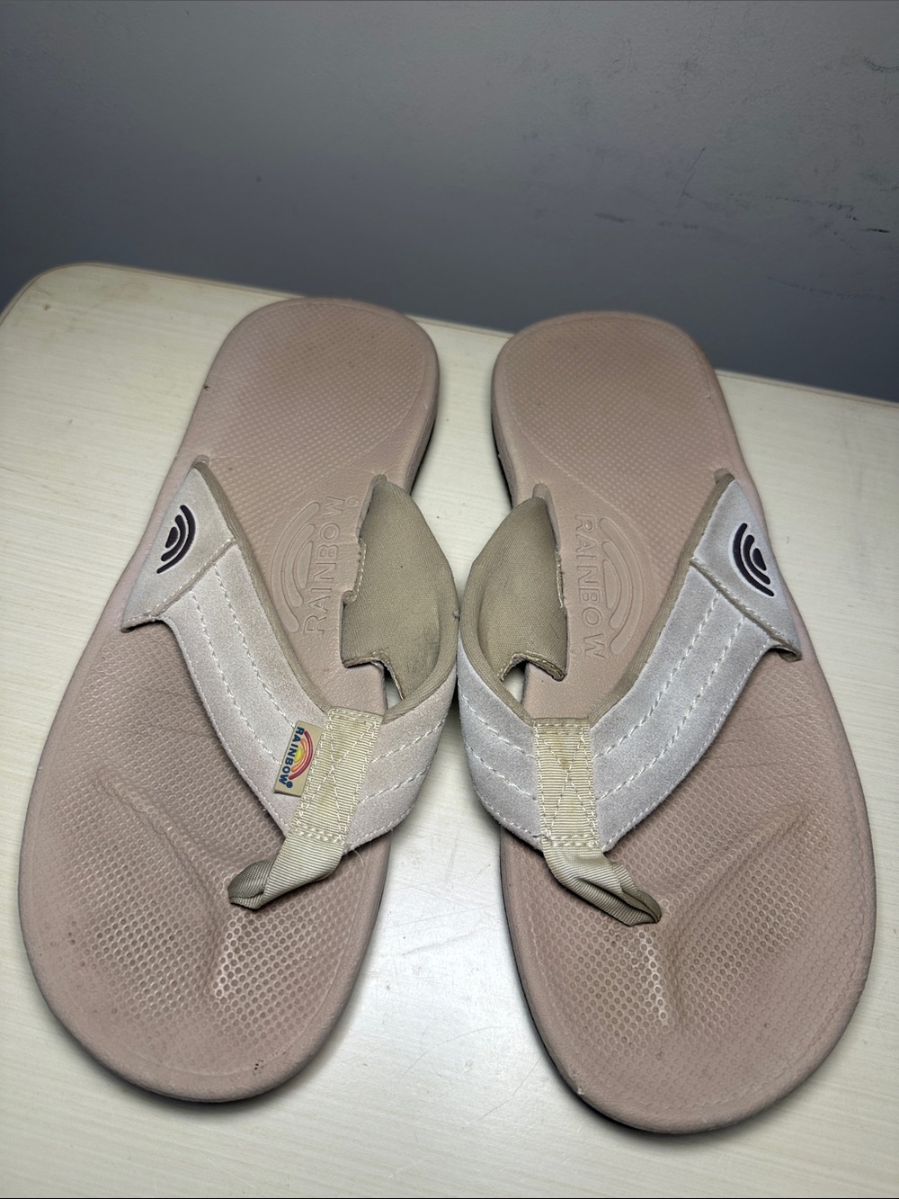 Rainbow Women’s Beige light tan Dual-Tone Comfort Flip Flops
